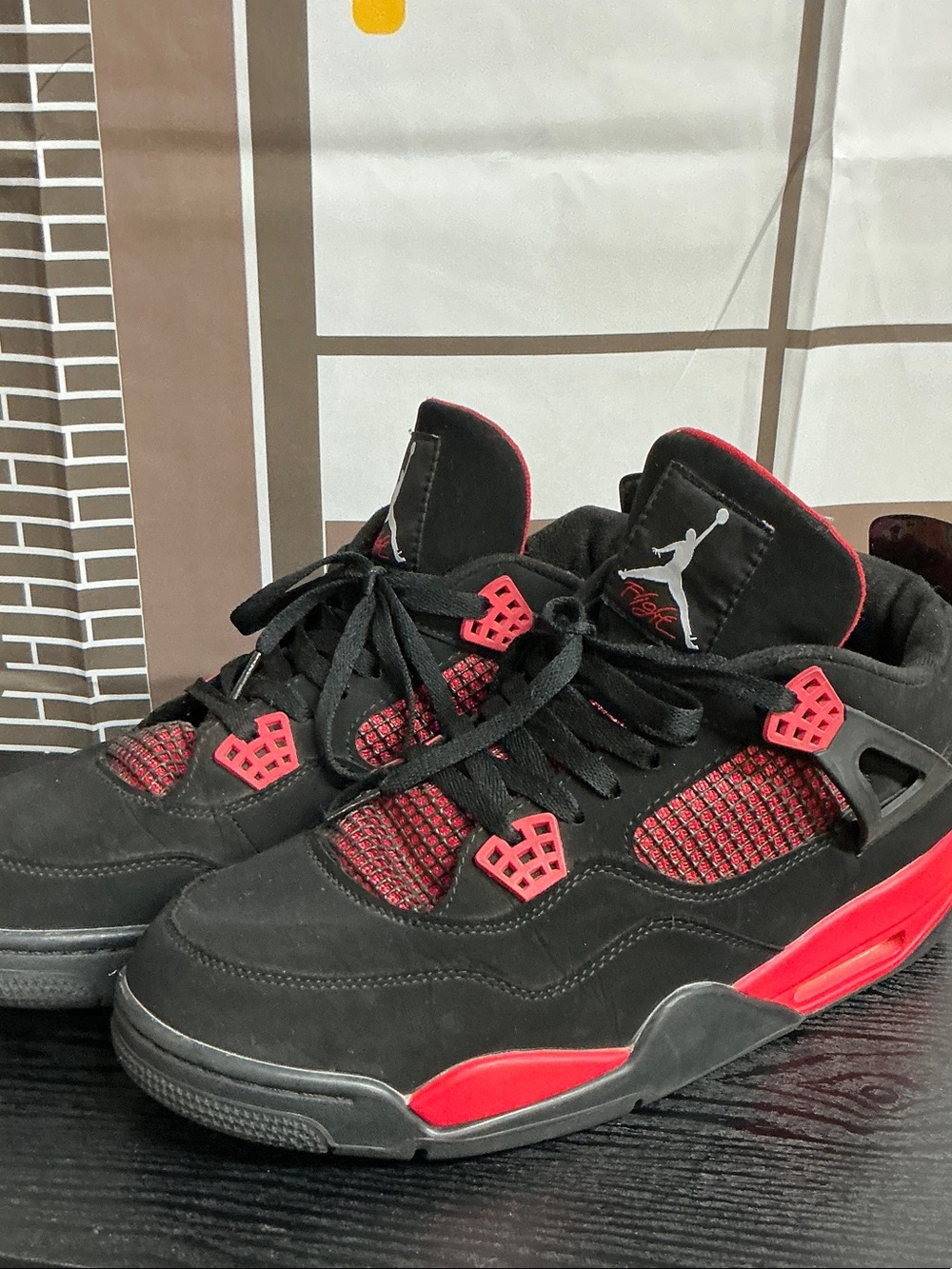 Nike Air Jordan 4 Retro Red Thunder Sneakers Sz 13 Men’s
